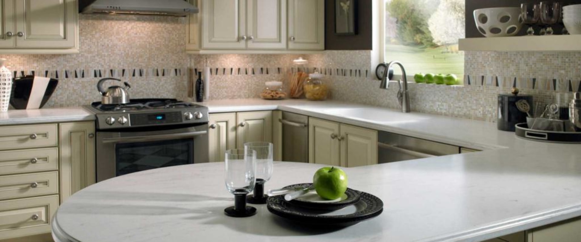 What type of countertop is easiest to keep clean?